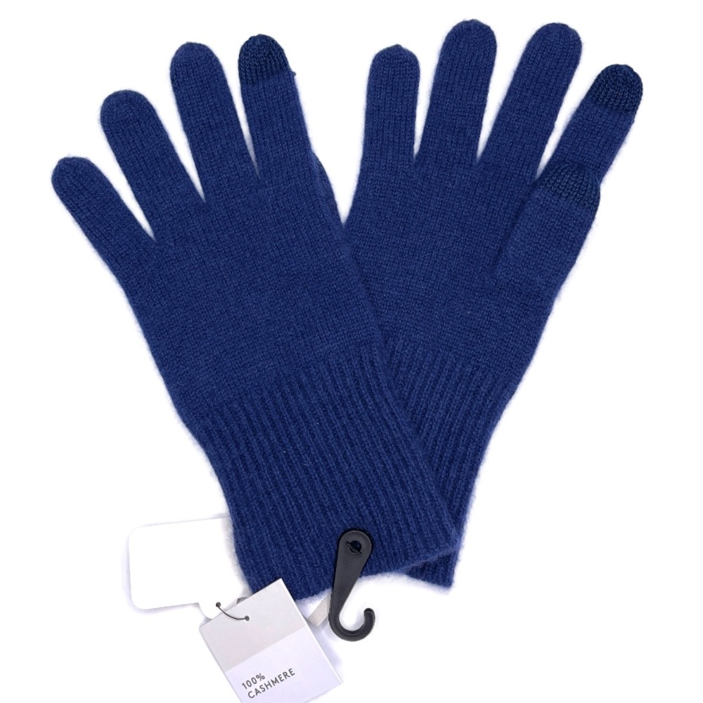 NORDSTROM Rack 100% Cashmere NEW Rib Knit Tech Gloves NEW Blue